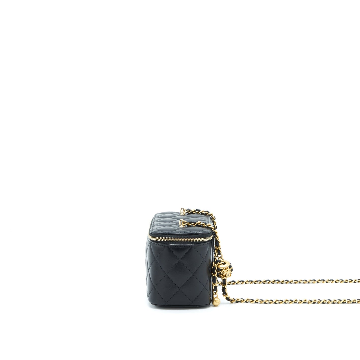 Chanel 22S Pearl Crush Long Vanity Lambskin Black Handbag Ghw 2