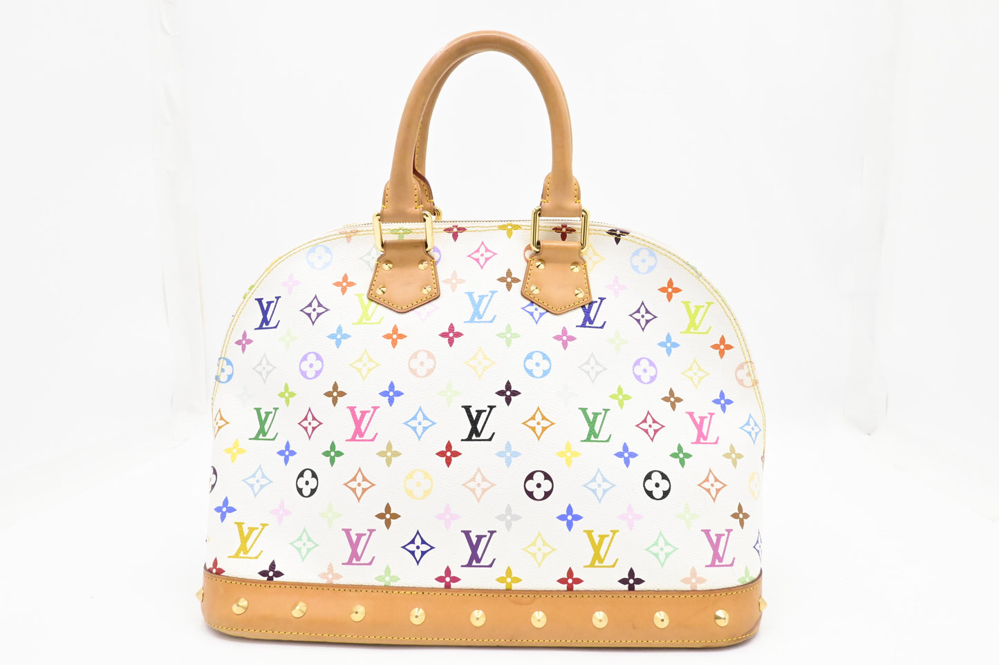 Louis Vuitton Alma GM Monogram Canvas White Multicolor Handbag