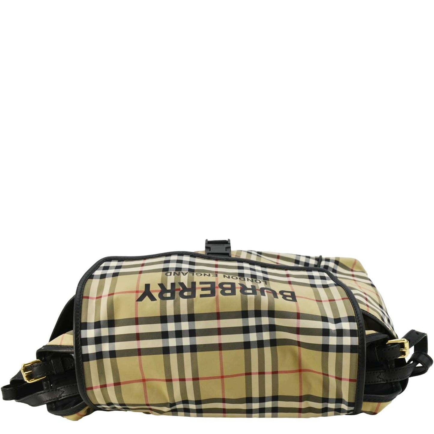 Burberry Luxury Check Diaper Bag Nylon Beige Flap Travel Bag