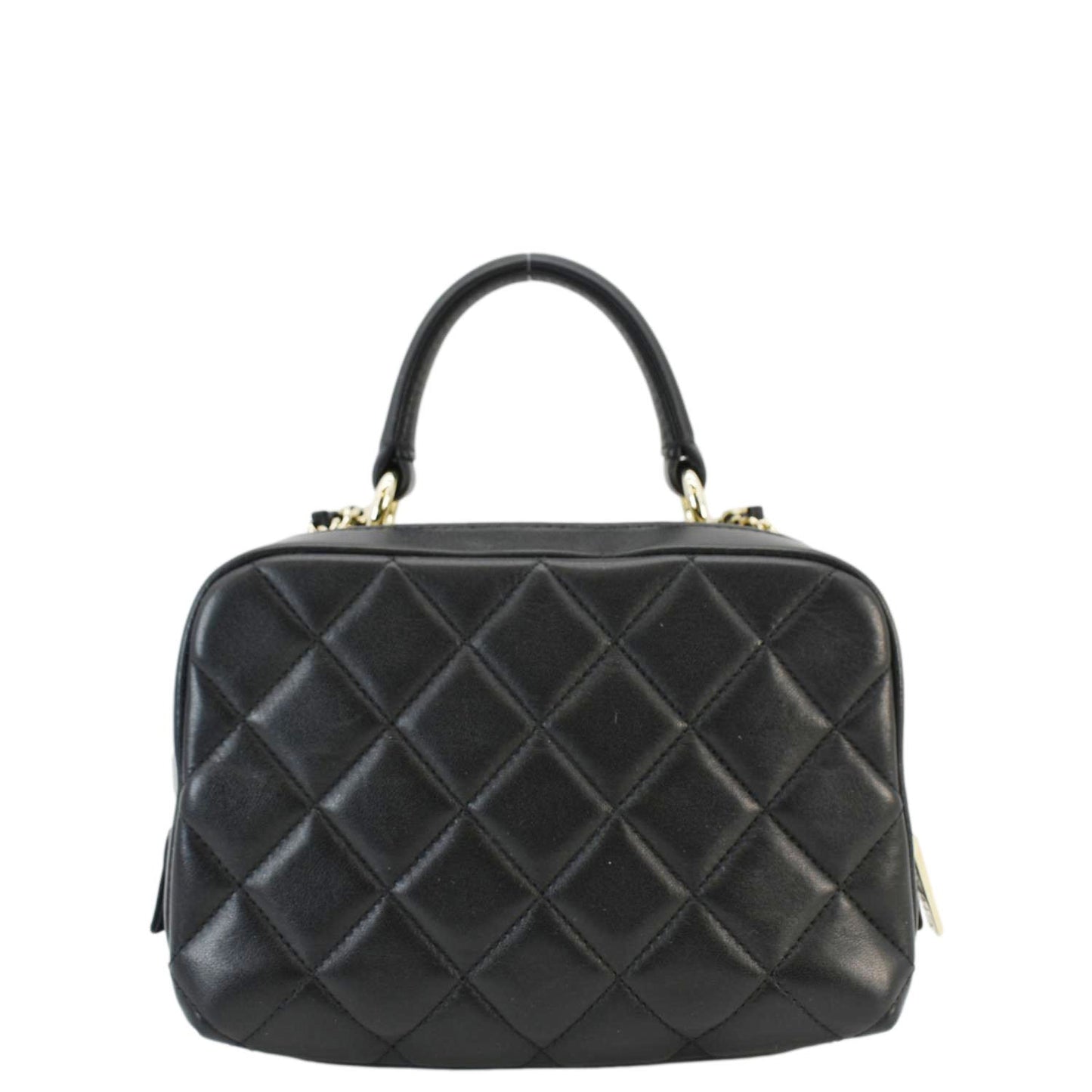Chanel Trendy CC Bowling Quilted Leather Black Travel Bag