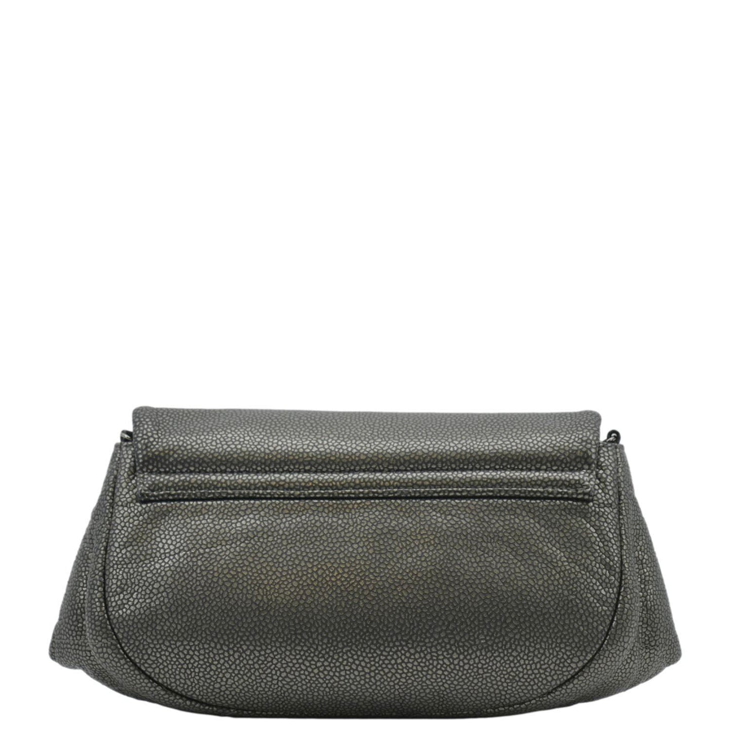 Chanel Half Moon Caviar on Leather Gray Wallet Case