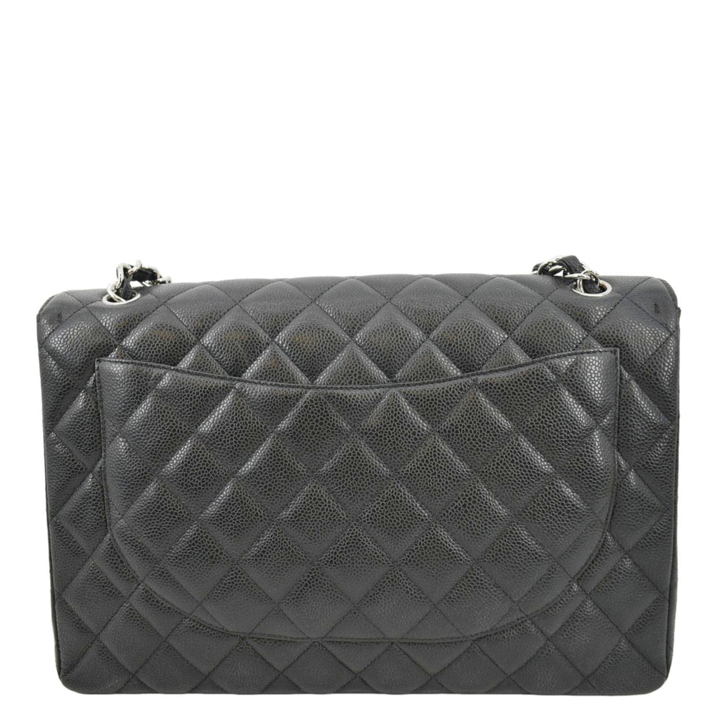 Chanel Classic Maxi Single Flap Quilted Leather Black Travel Bag