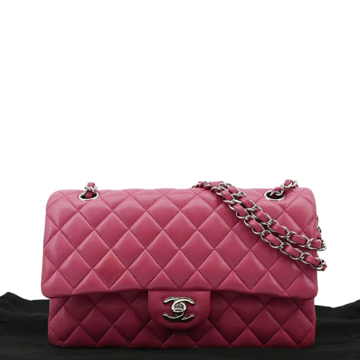 Chanel Classic Double Flap Quilted Rose Leather Pink Travel Bag