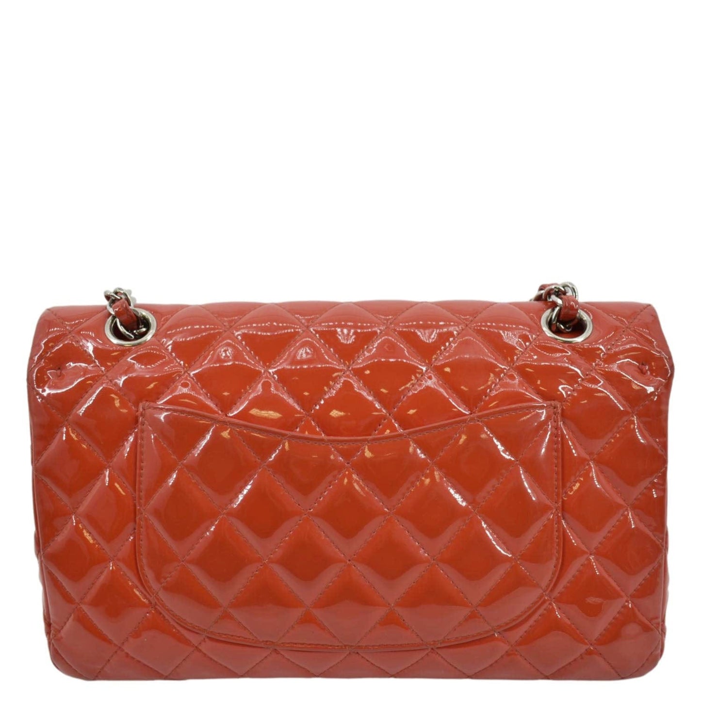 Chanel Jumbo Flap Quilted Patent Leather Red Travel Bag