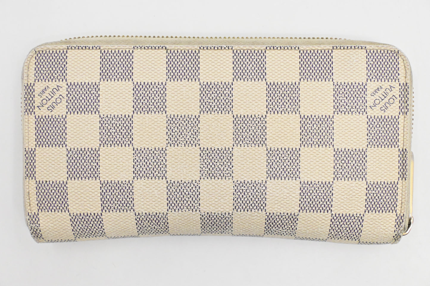 Louis Vuitton Long Zippy Damier Azur Canvas Wallet Case Canvas 1