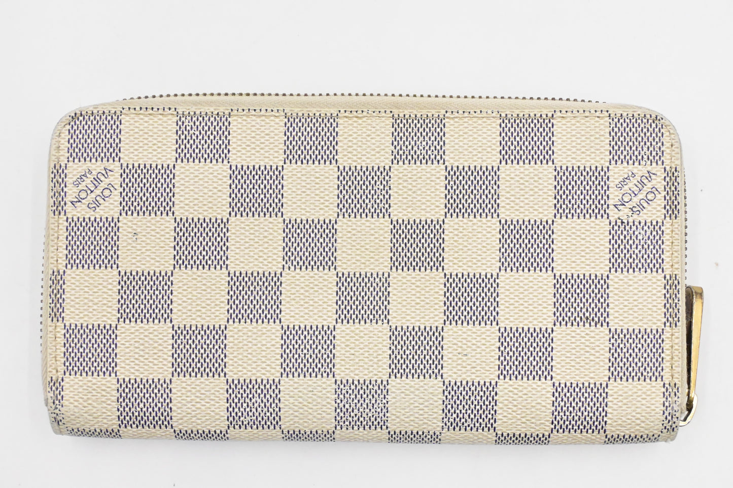 Louis Vuitton Long Zippy Damier Azur Canvas Wallet Case Canvas 3