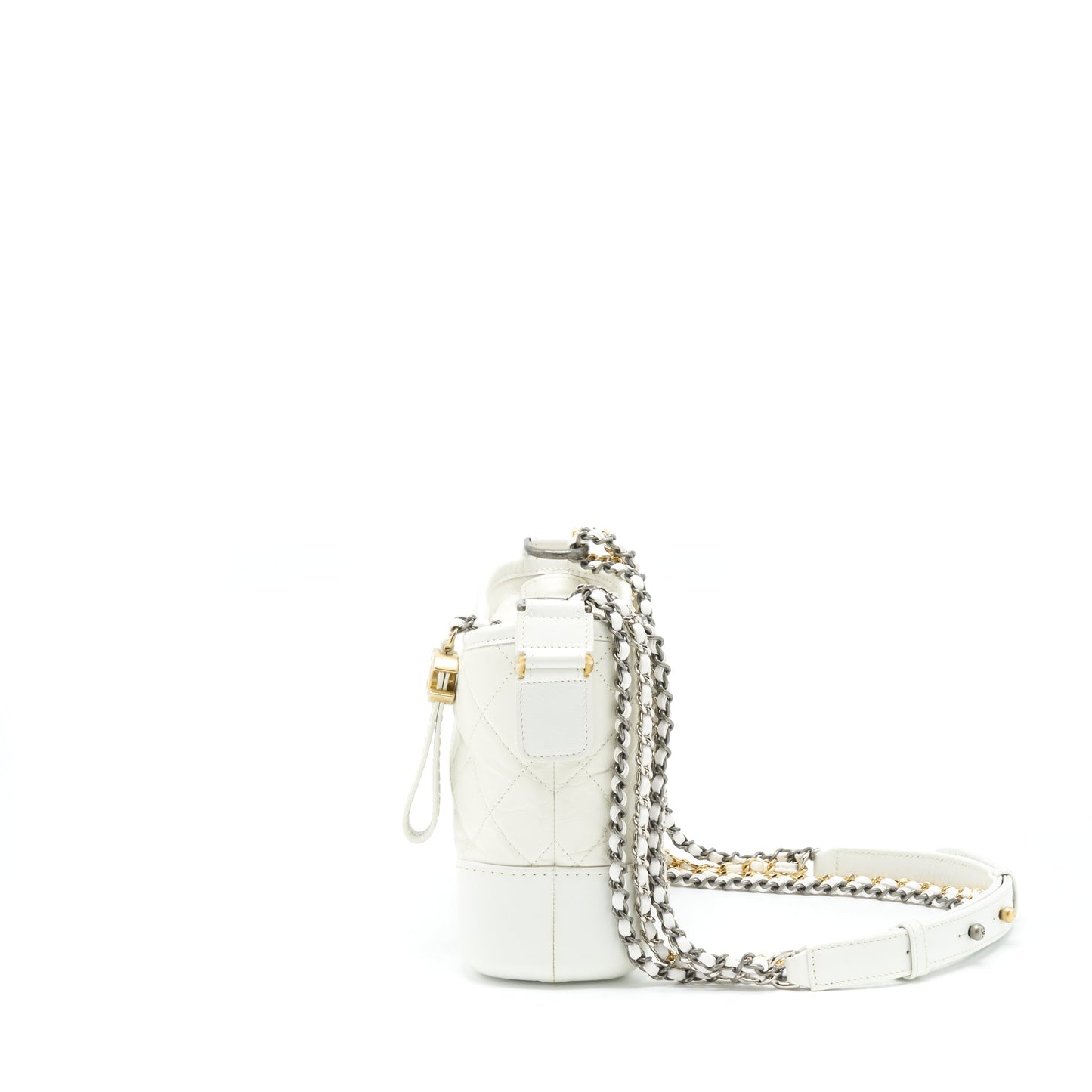 Chanel Gabrielle Hobo Calfskin Hardware Multicolour White Small Shoulder Bag