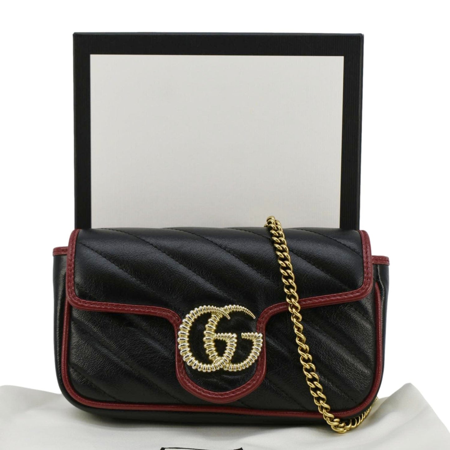 Gucci Marmont Tourchon Mini Shoulder Crossbody Bag Leather Matelasse
