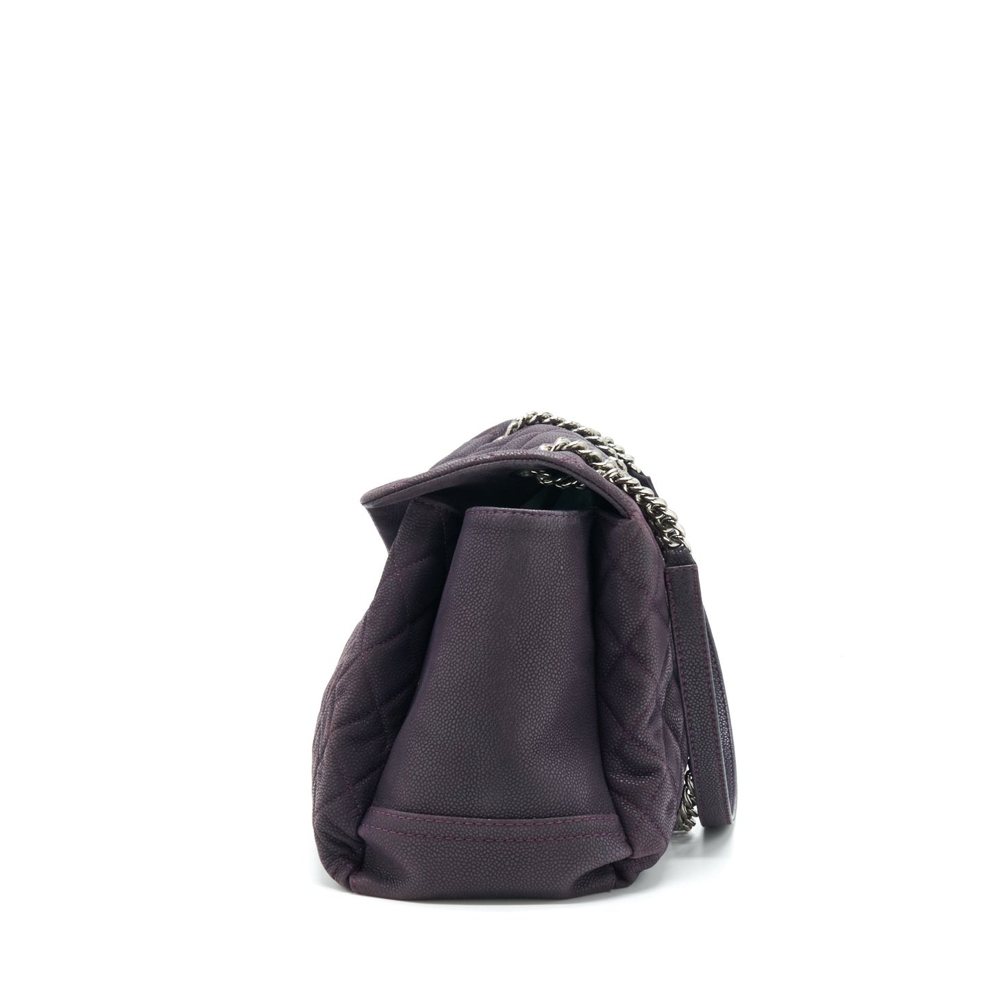 Chanel Flap Grained Calfskin Dark Purple SHW Tote Bag