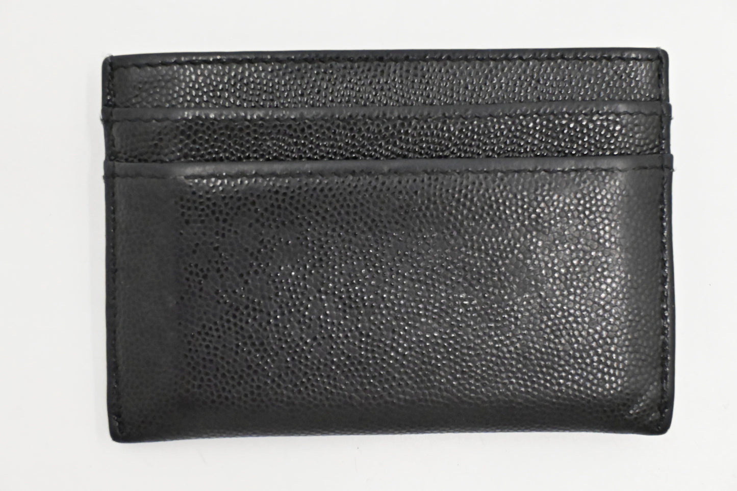 Chanel Card Caviar Black Leather Wallet Case Leather 2