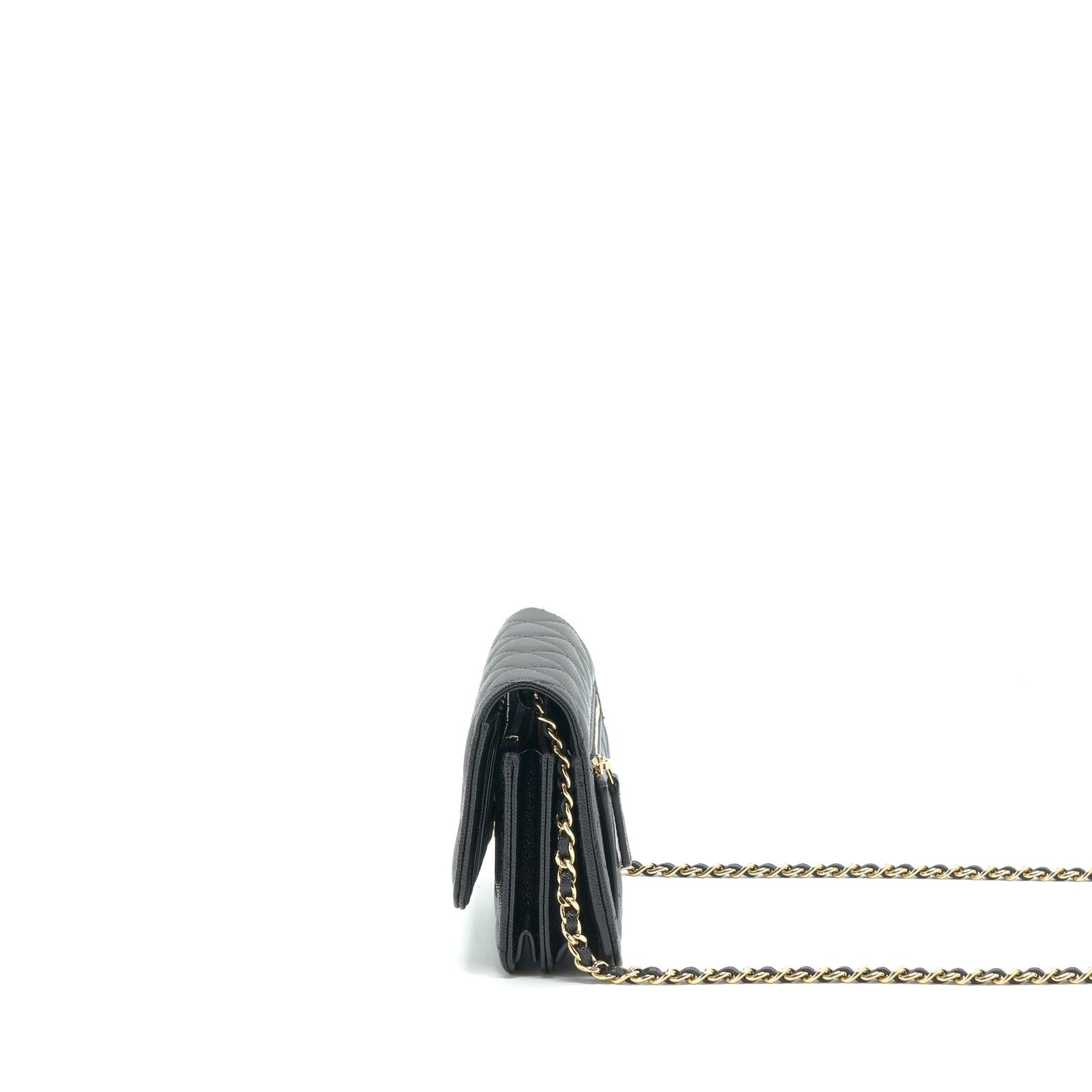 Chanel On Caviar LGHW Black Wallet Case