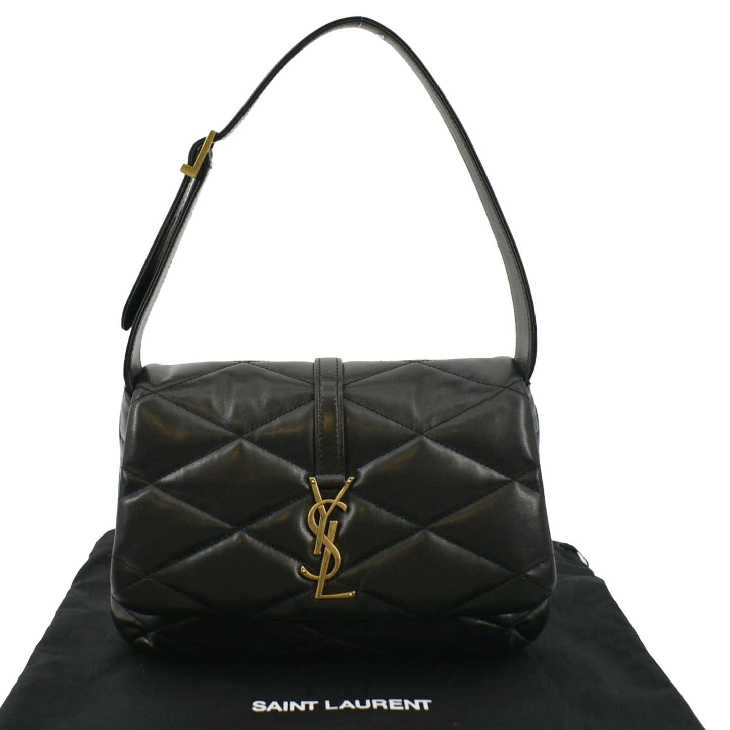 YSL Saint Laurent Yves Le Hobo Bag Leather Quilted Black 57 Hobo Bag