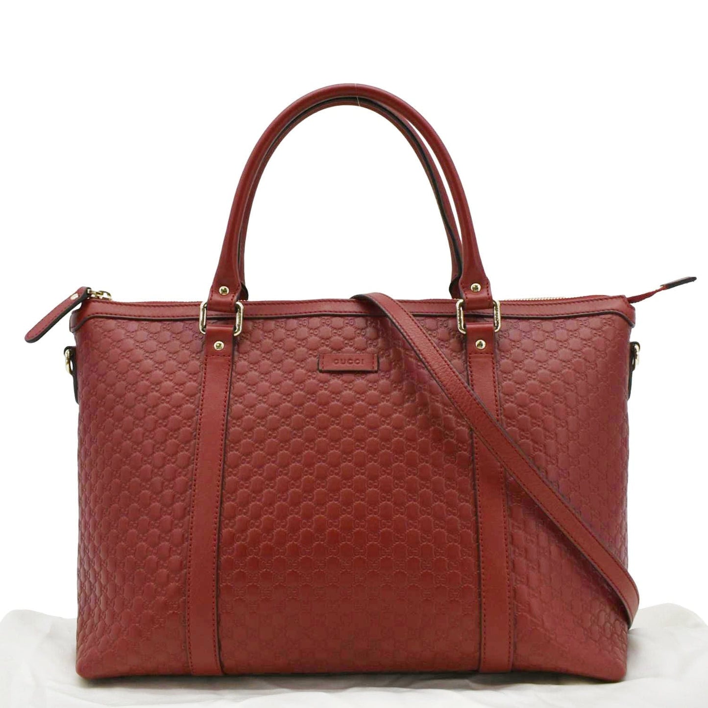 Gucci Microssima Tote Bag Leather Red