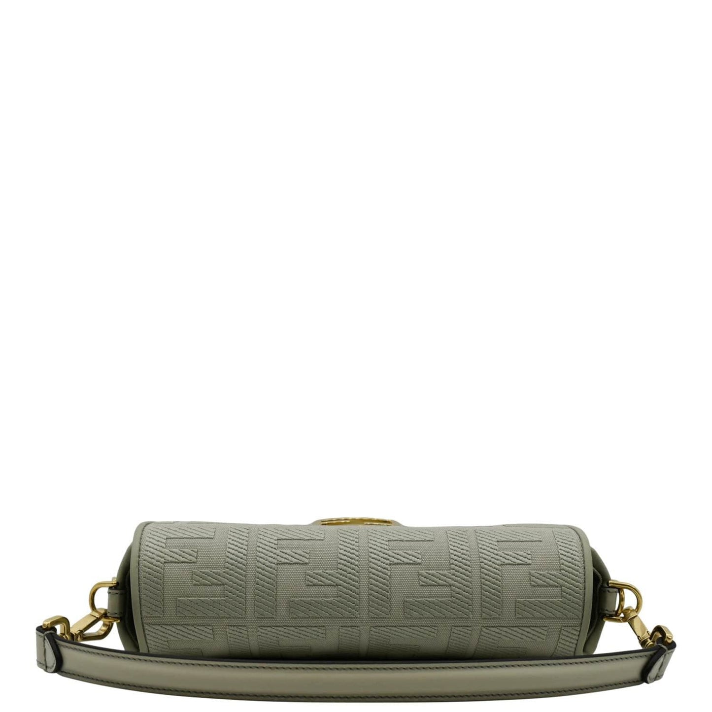 Fendi Baguette Ff Shoulder Bag Mint Canvas Green Chain