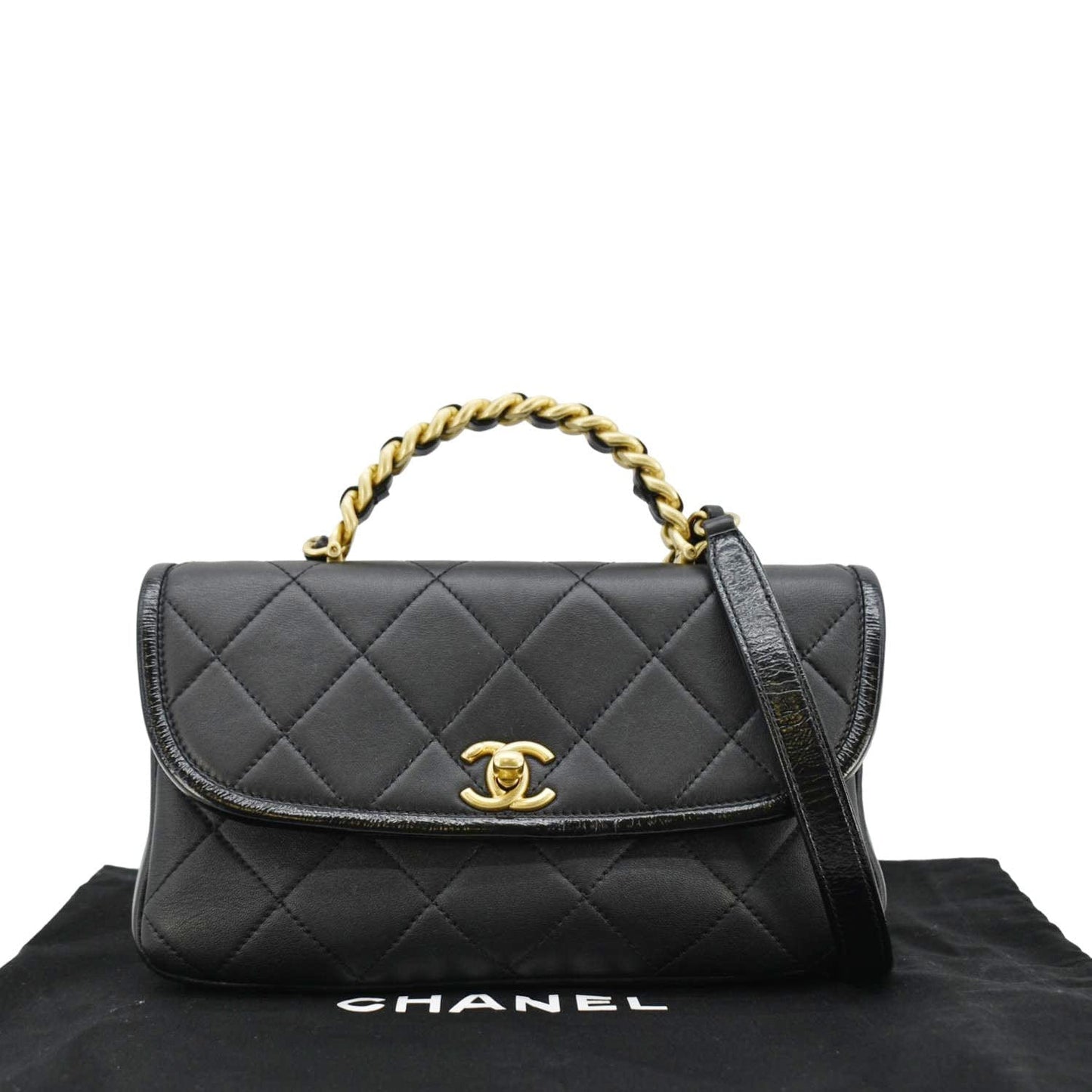 Chanel La Parisienne Quilted Leather Lambskin Black Travel Bag