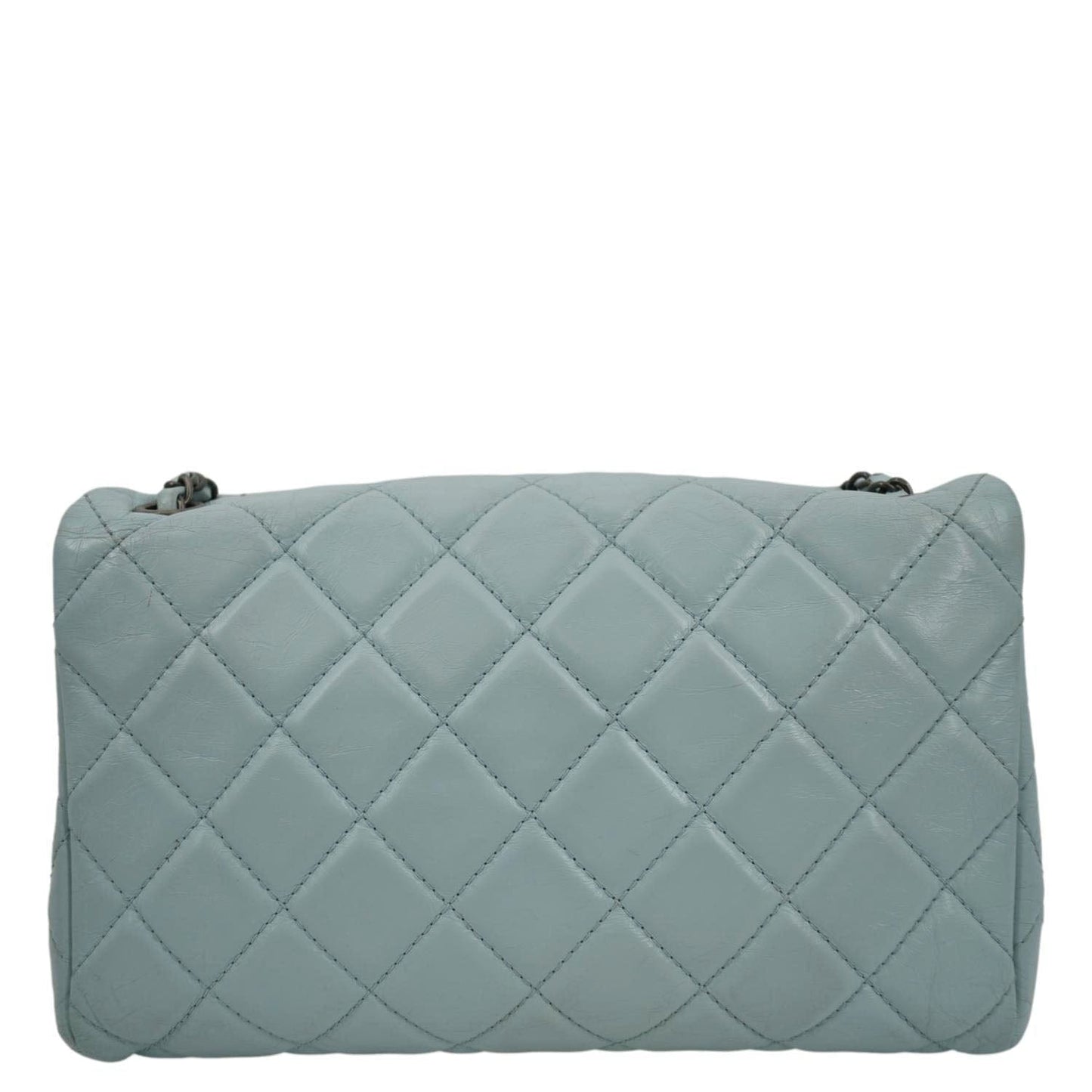 Chanel Classic Flap Quilted Light Leather Blue Travel Bag