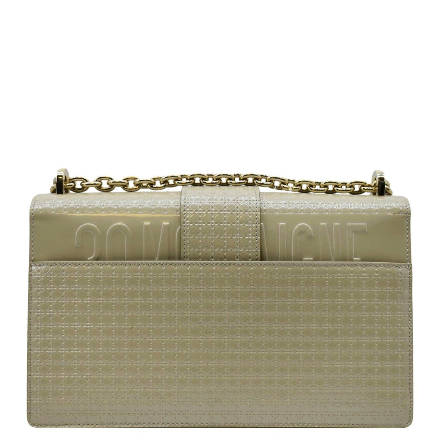 Dior Cannage Montaigne Crossbody Bag Light Leather Patent Beige