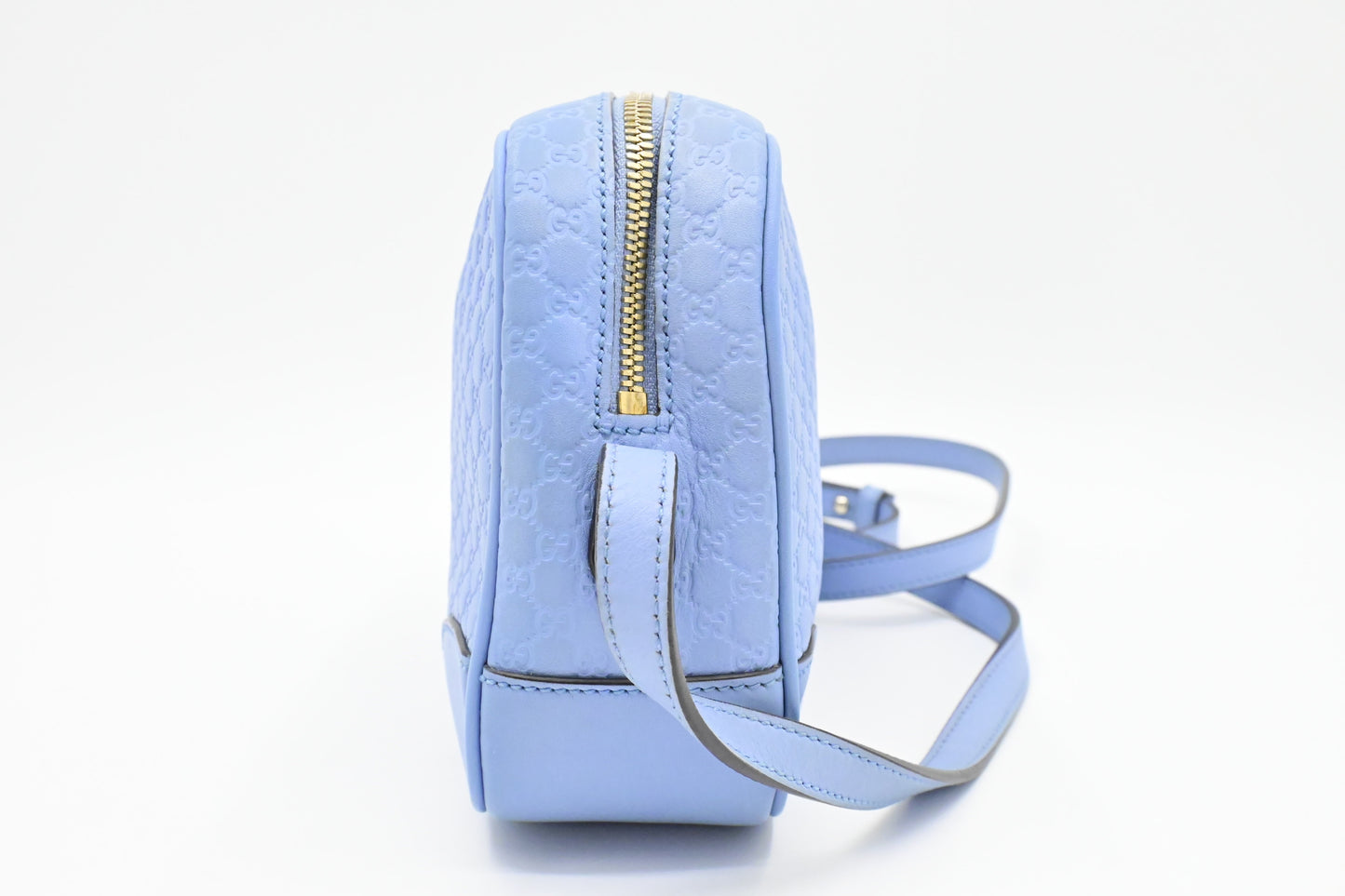 Gucci Baby Micro Guccissima Leather Blue Crossbody Bag