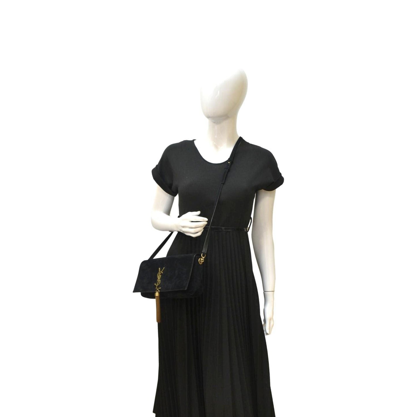 YSL Saint Laurent Saint Kate Tassel Crossbody Bag Suede Black