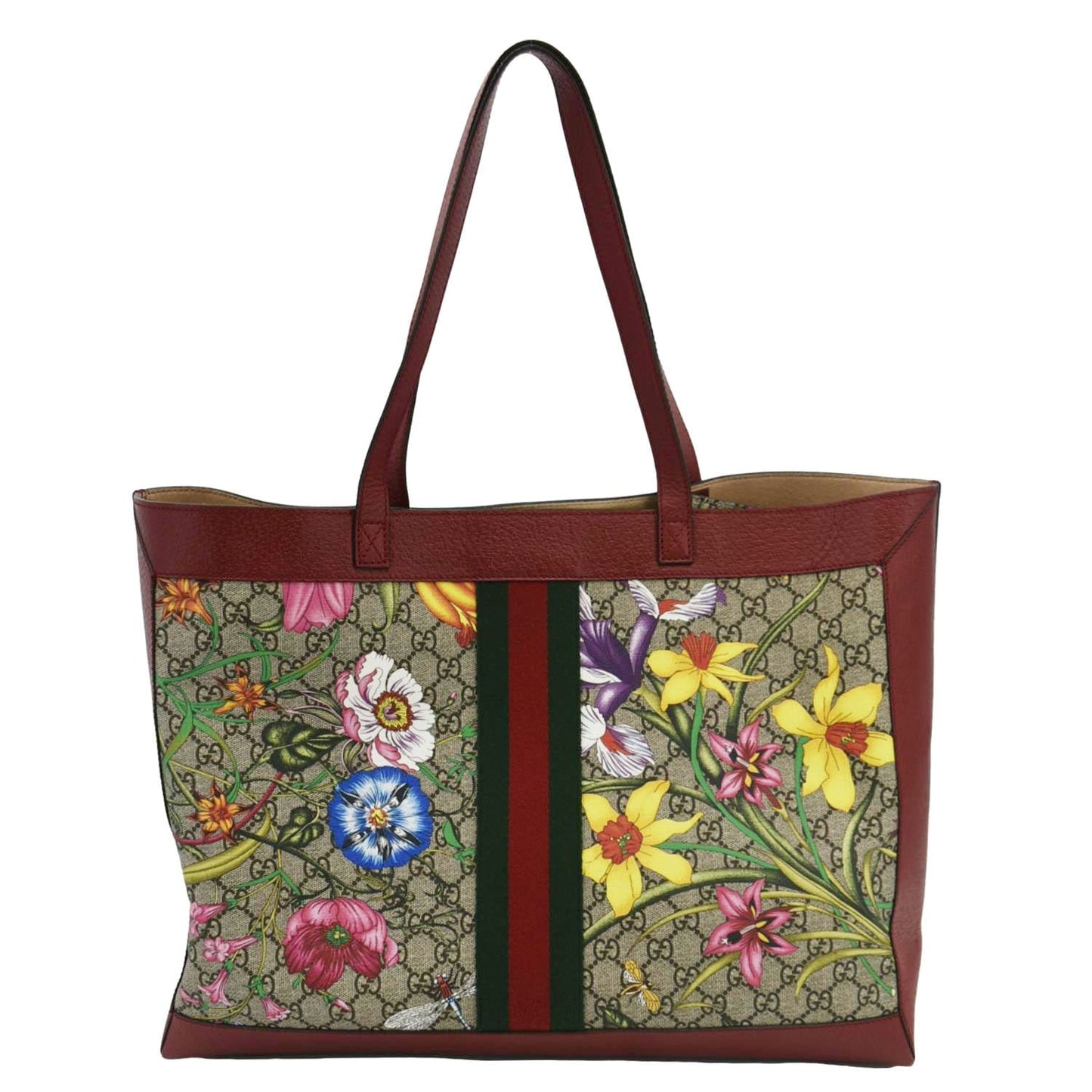 Gucci Ophidia Floral Supreme Tote Shoulder Bag Beige Medium