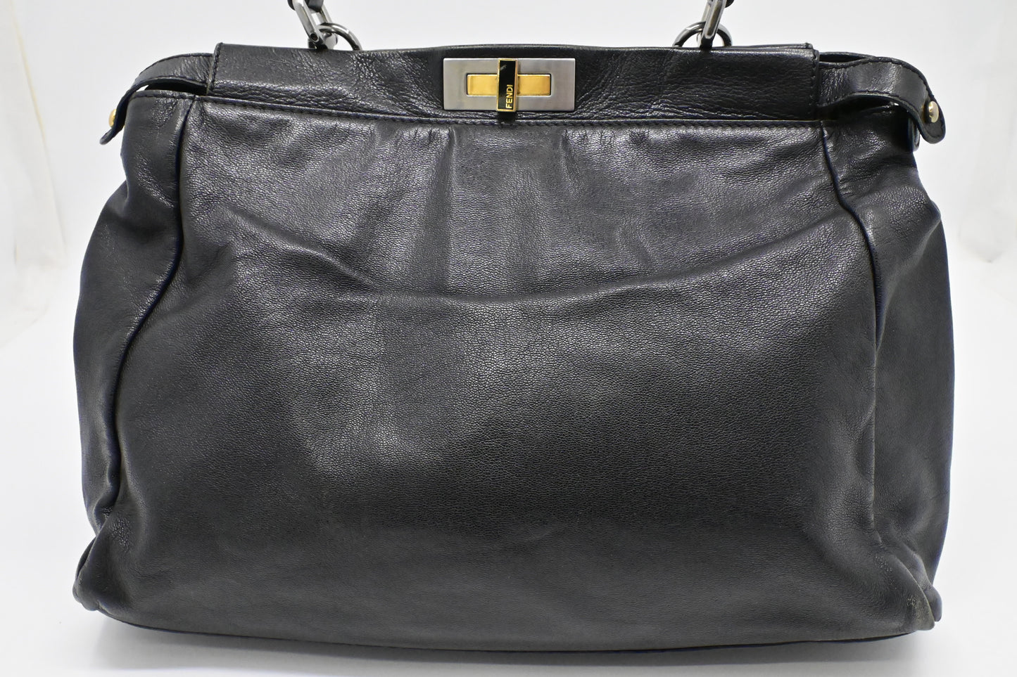 Fendi Peekaboo Tote In Leather Black Medium Tote Bag Black Leather 1