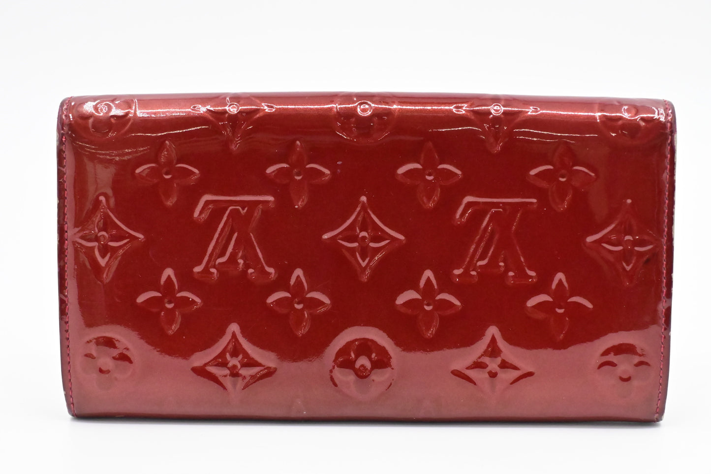 Louis Vuitton Sarah Red Leather Vernis Wallet Case Leather 1