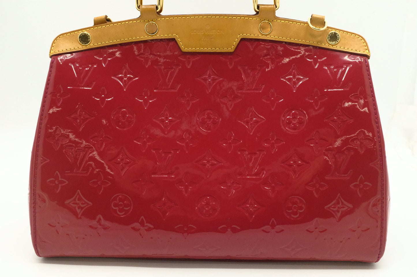 Louis Vuitton Brea Vernis Leather Red Handbag