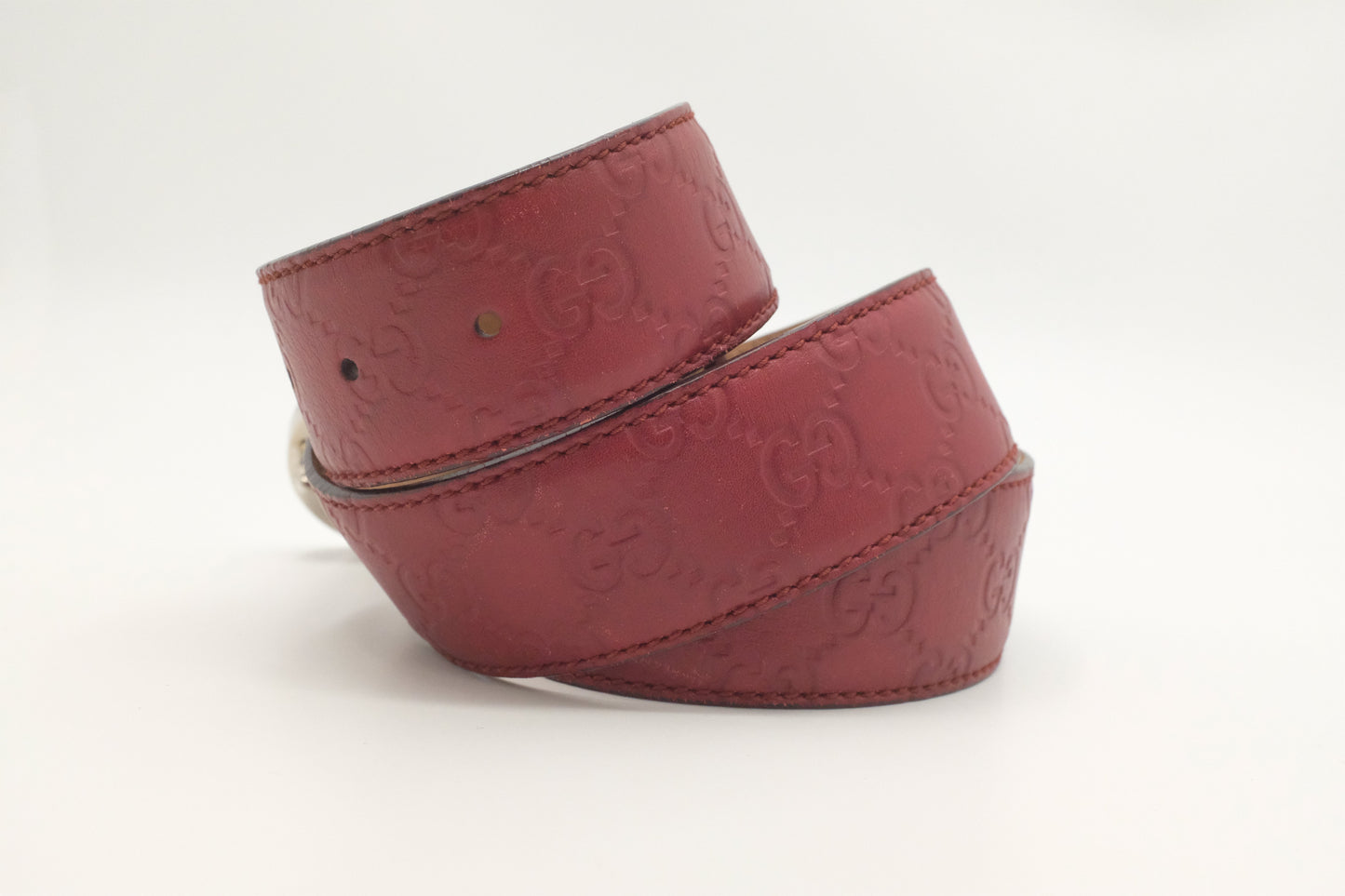 Gucci Guccissima Leather Red Belt
