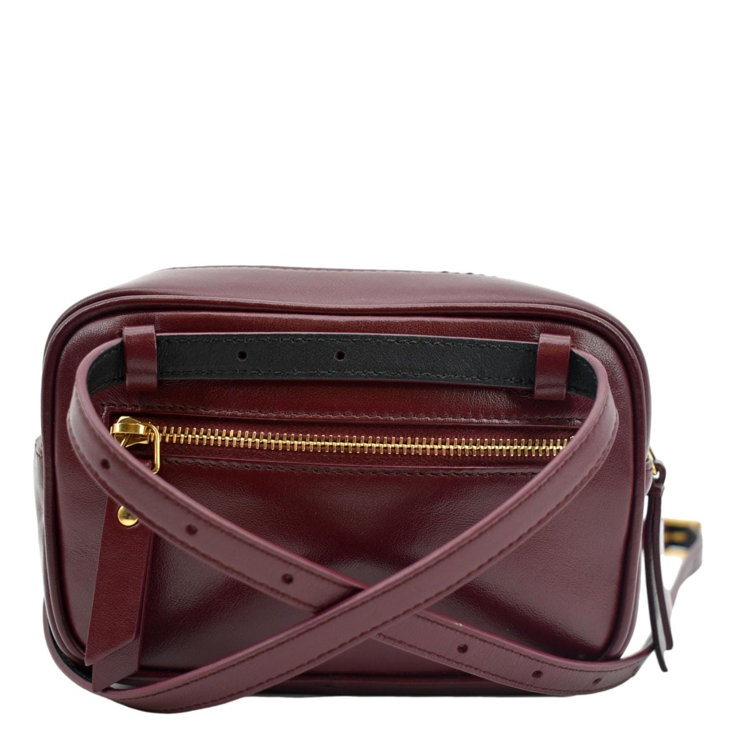 YSL Saint Laurent Yves Lou Calfskin Crossbody Belt Bag Leather Red