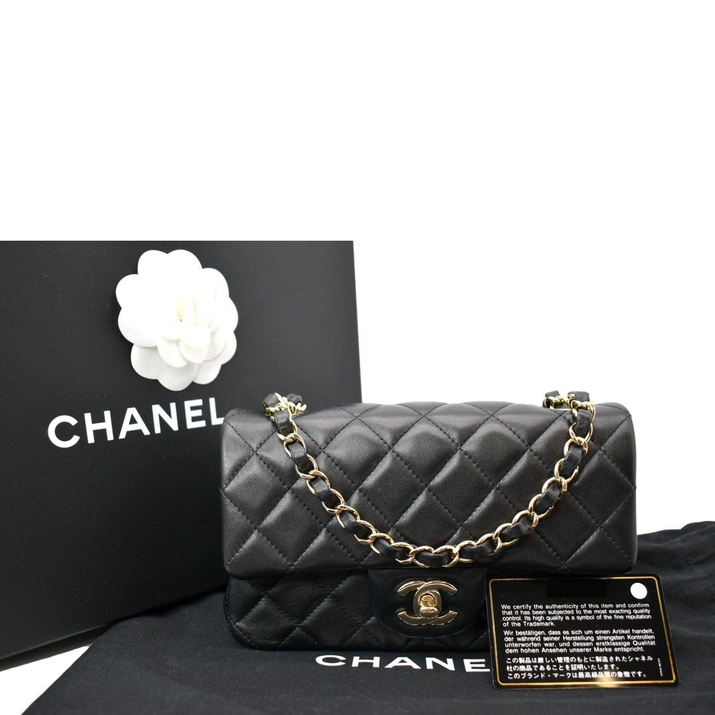 Chanel Rectangular Flap Quilted Leather Black Travel Bag