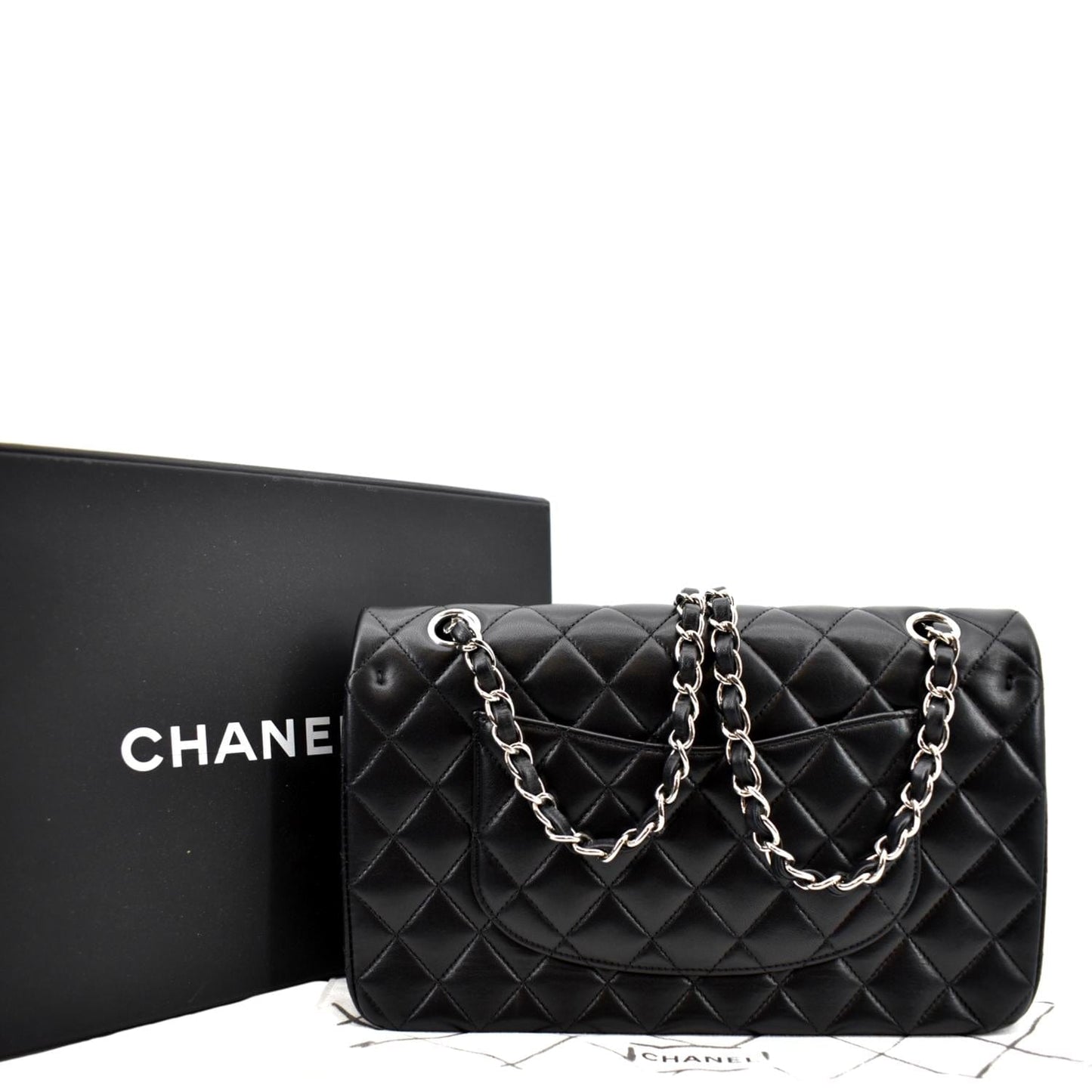 Chanel Classic Double Flap Quilted Leather Black Travel Bag