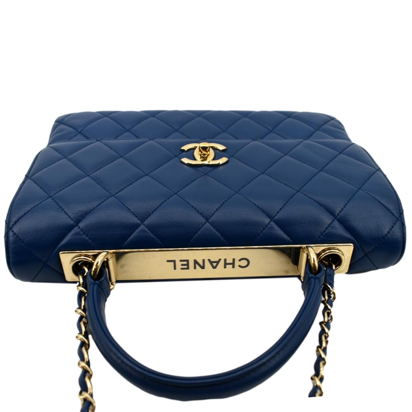 Chanel Trendy CC Flap Quilted Lambskin Blue Travel Bag