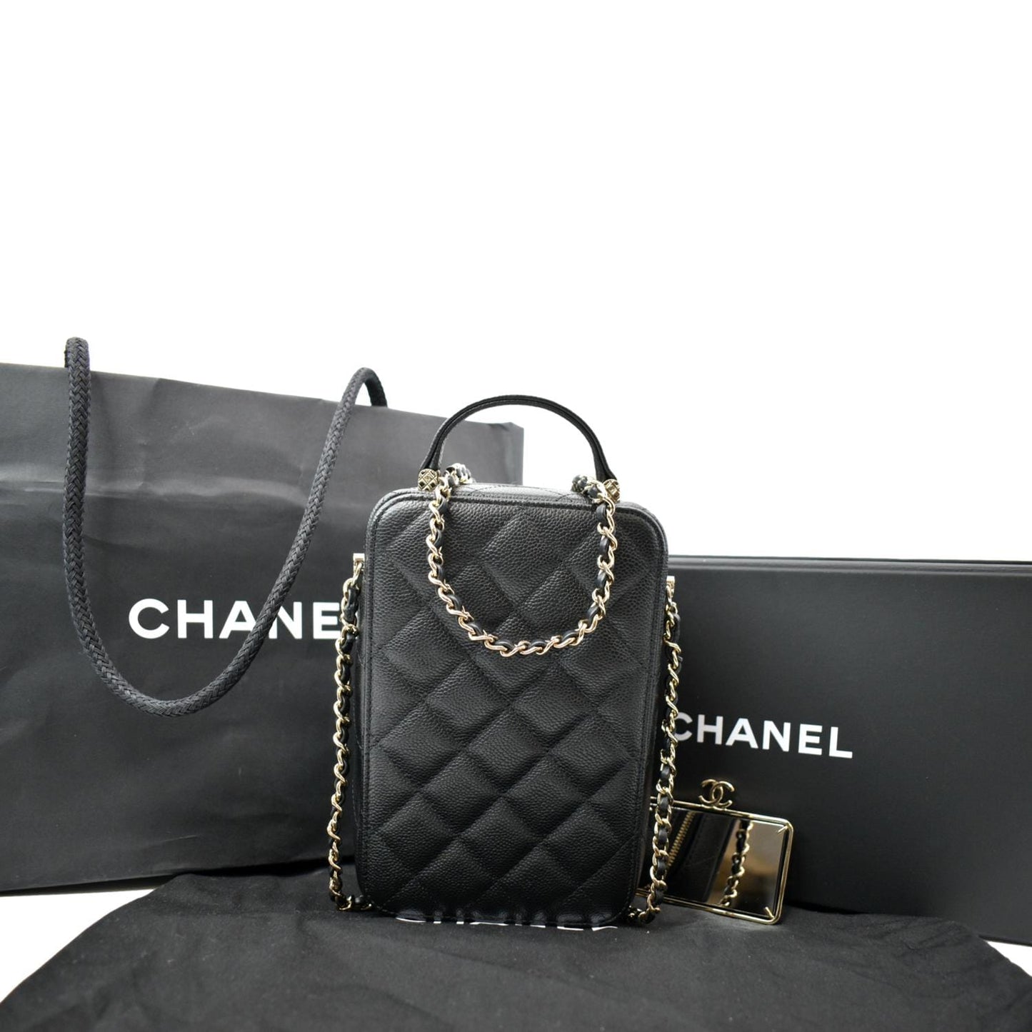 Chanel Sac Vanity Caviar - Deals Leather Black Travel Bag