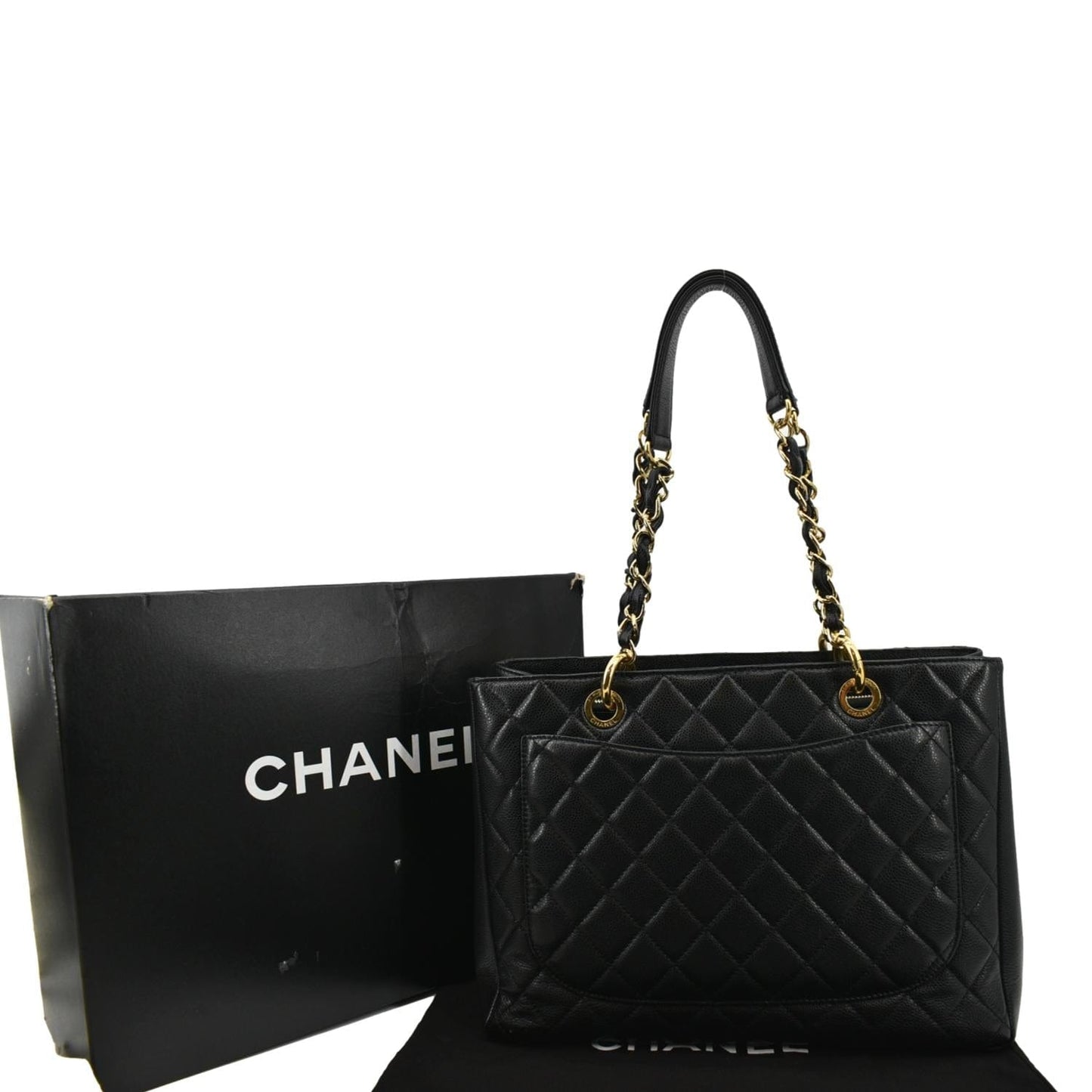 Chanel Grand Shopping Caviar GST - Leather Black Travel Bag