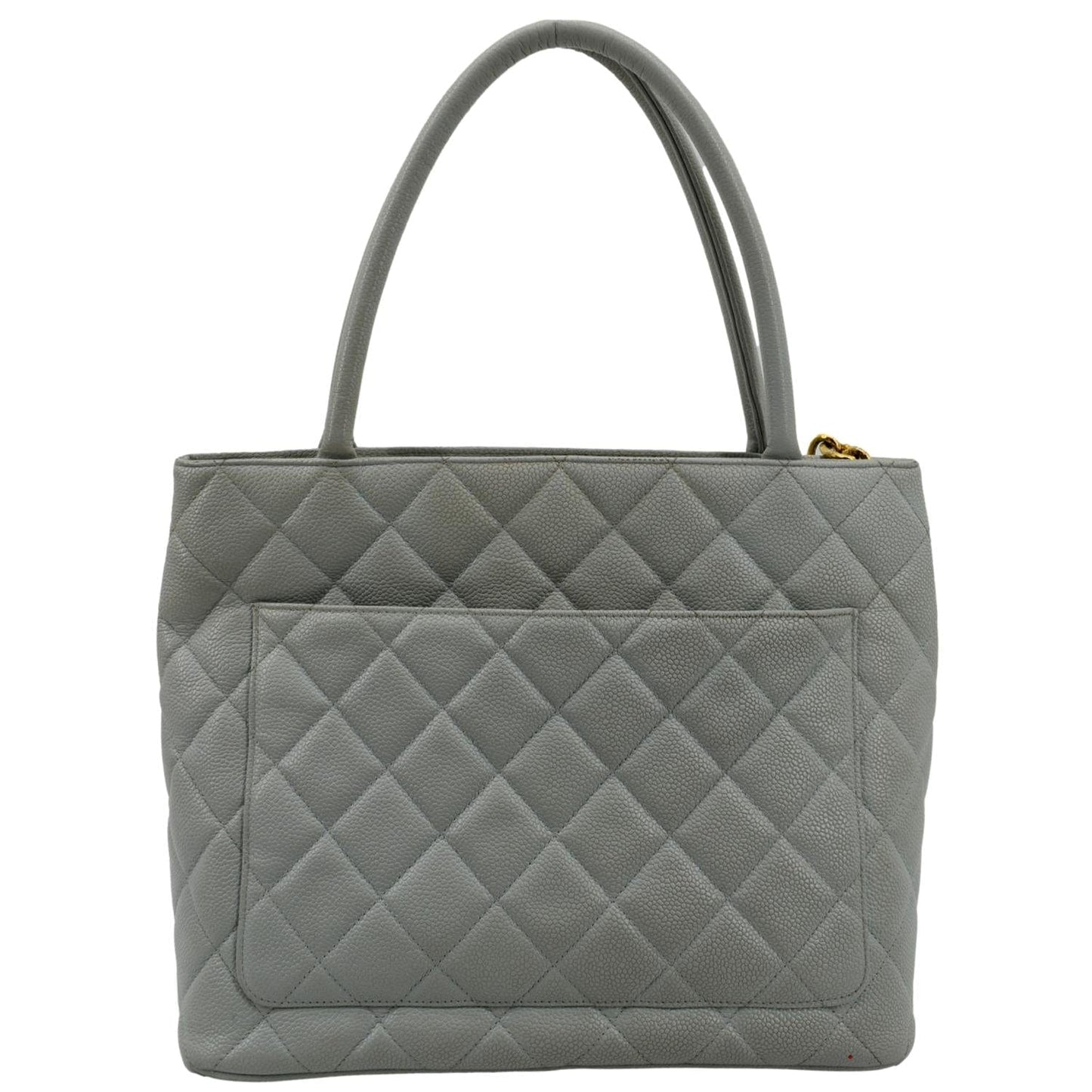 Chanel Medallion Quilted Caviar Leather White Travel Bag