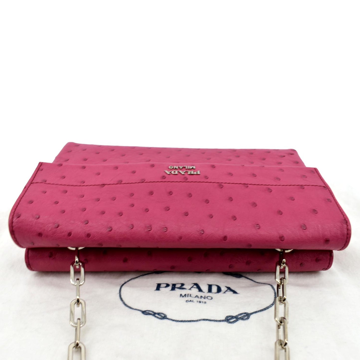 Prada Shoulder Bag Leather Pink Chain