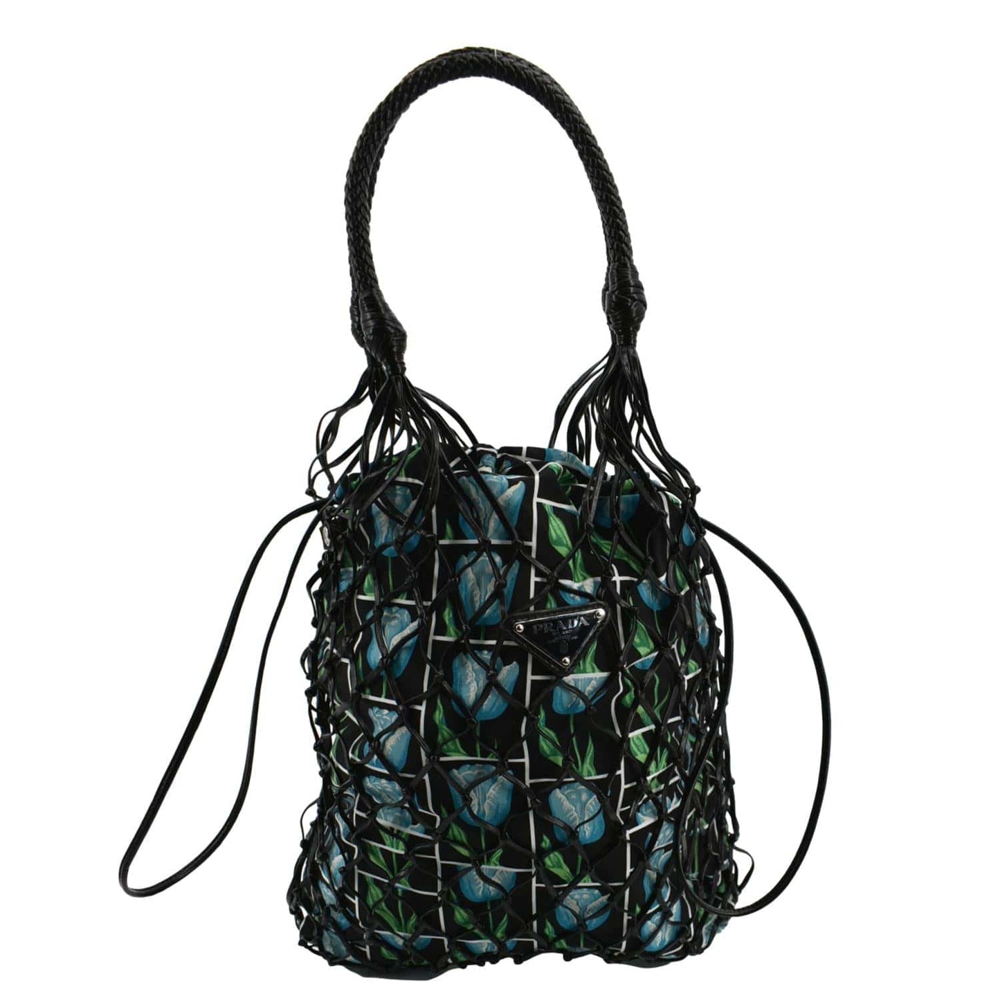 Prada Tote Bag Rete Fabric Mesh Netted Multicolor