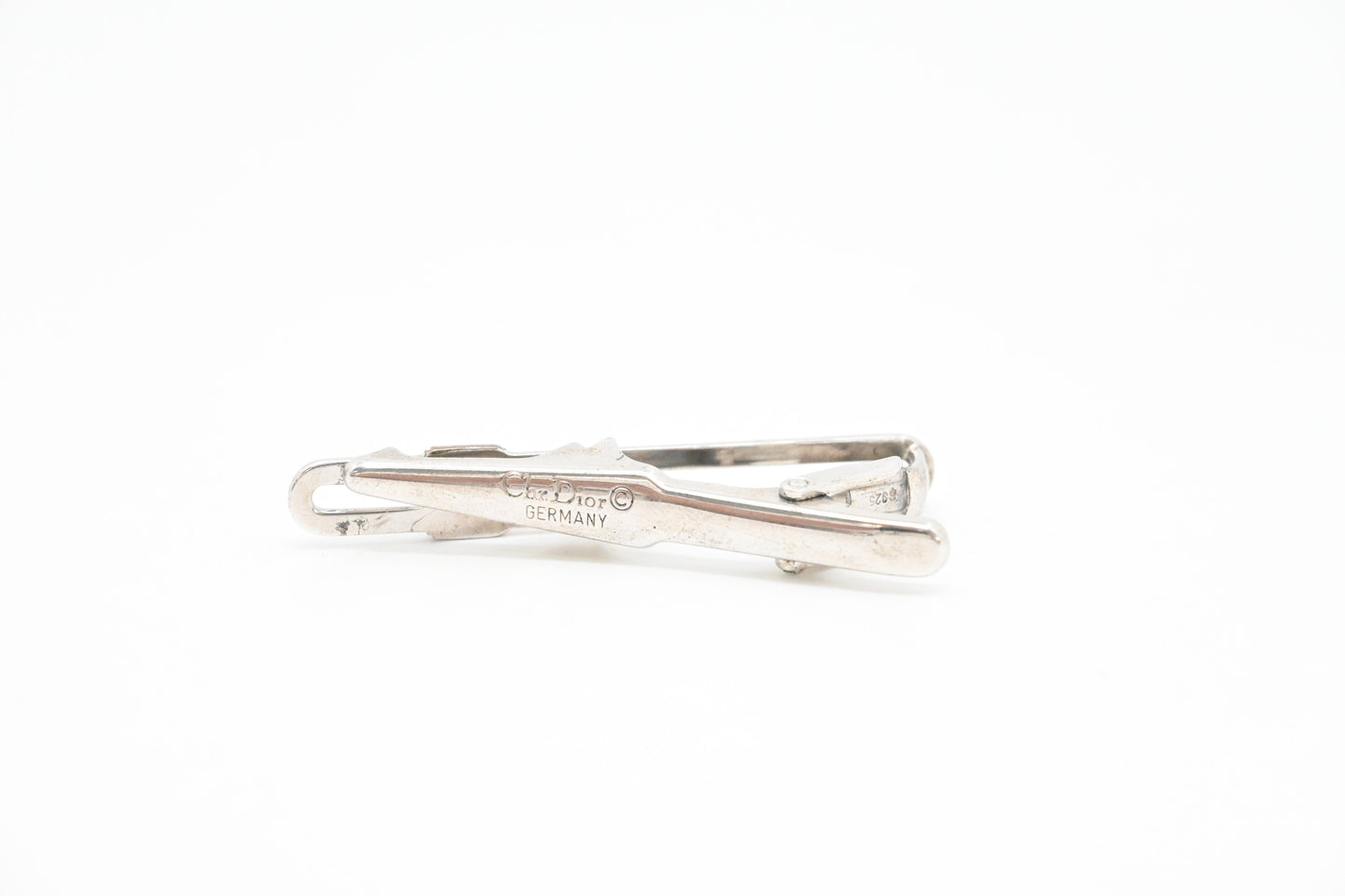 Dior Tie Clip And Cuff Links Set In Silver Travel Bag