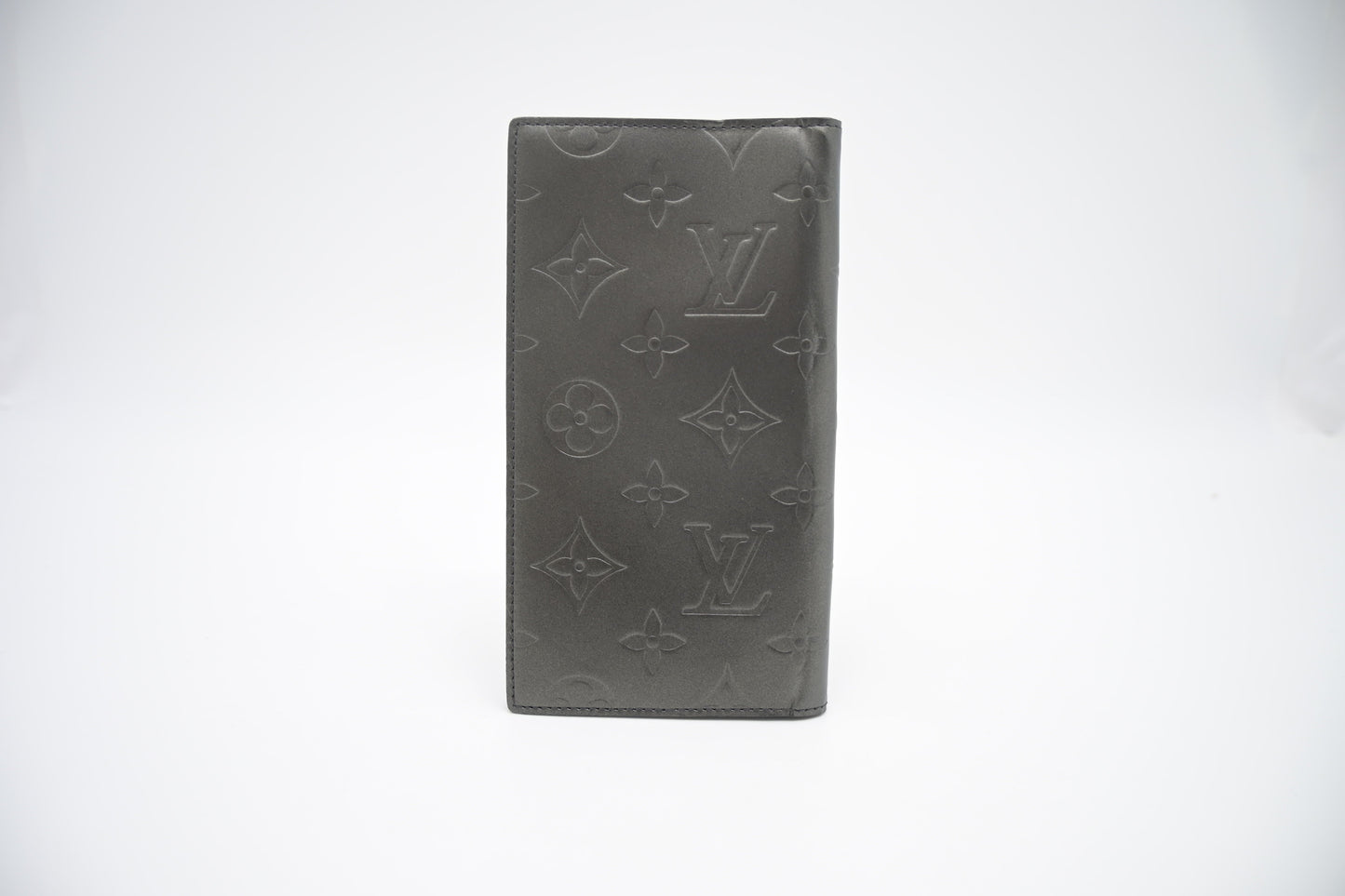 Louis Vuitton Bifold Matte Leather Grey Wallet Case