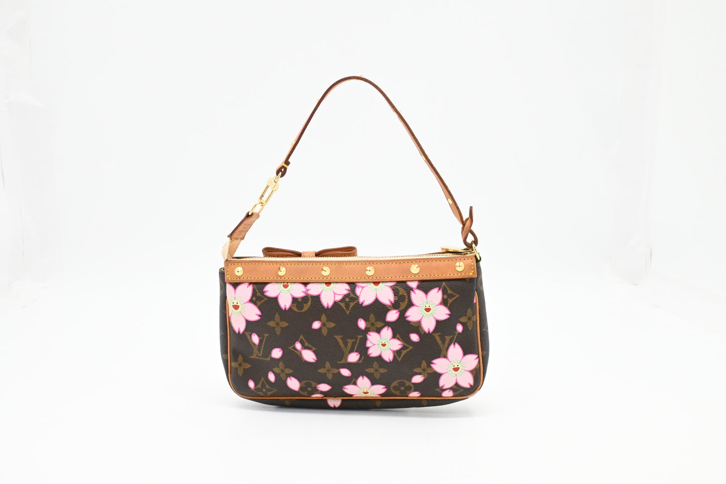 Louis Vuitton Pochette Accessoires Cherry Blossom Monogram Canvas Clutch Bag