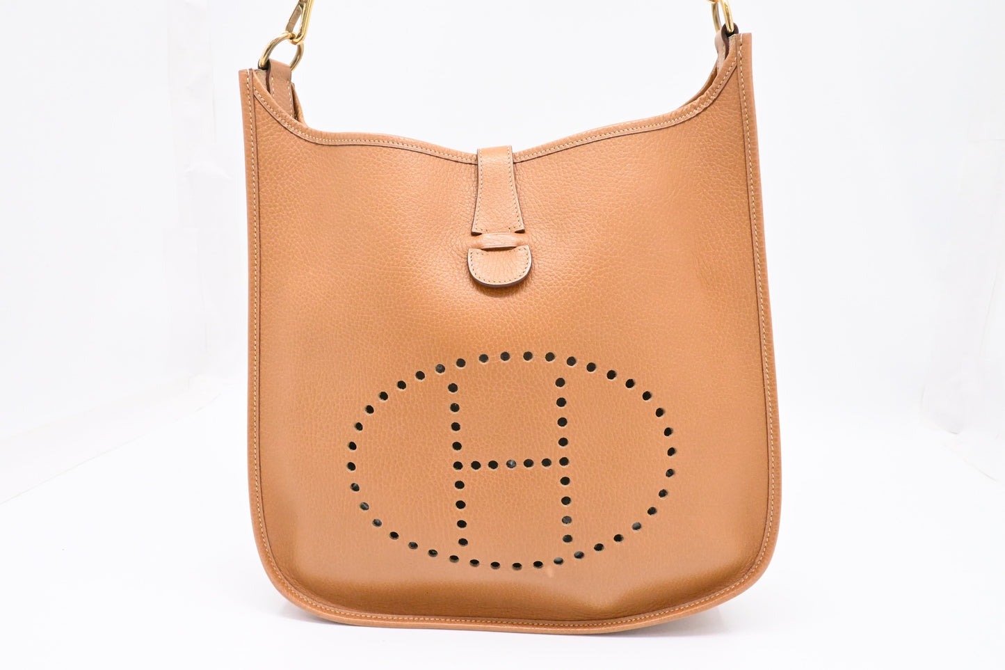 Hermes Evelyne Gm In Handbag Leather Brown Travel Bag