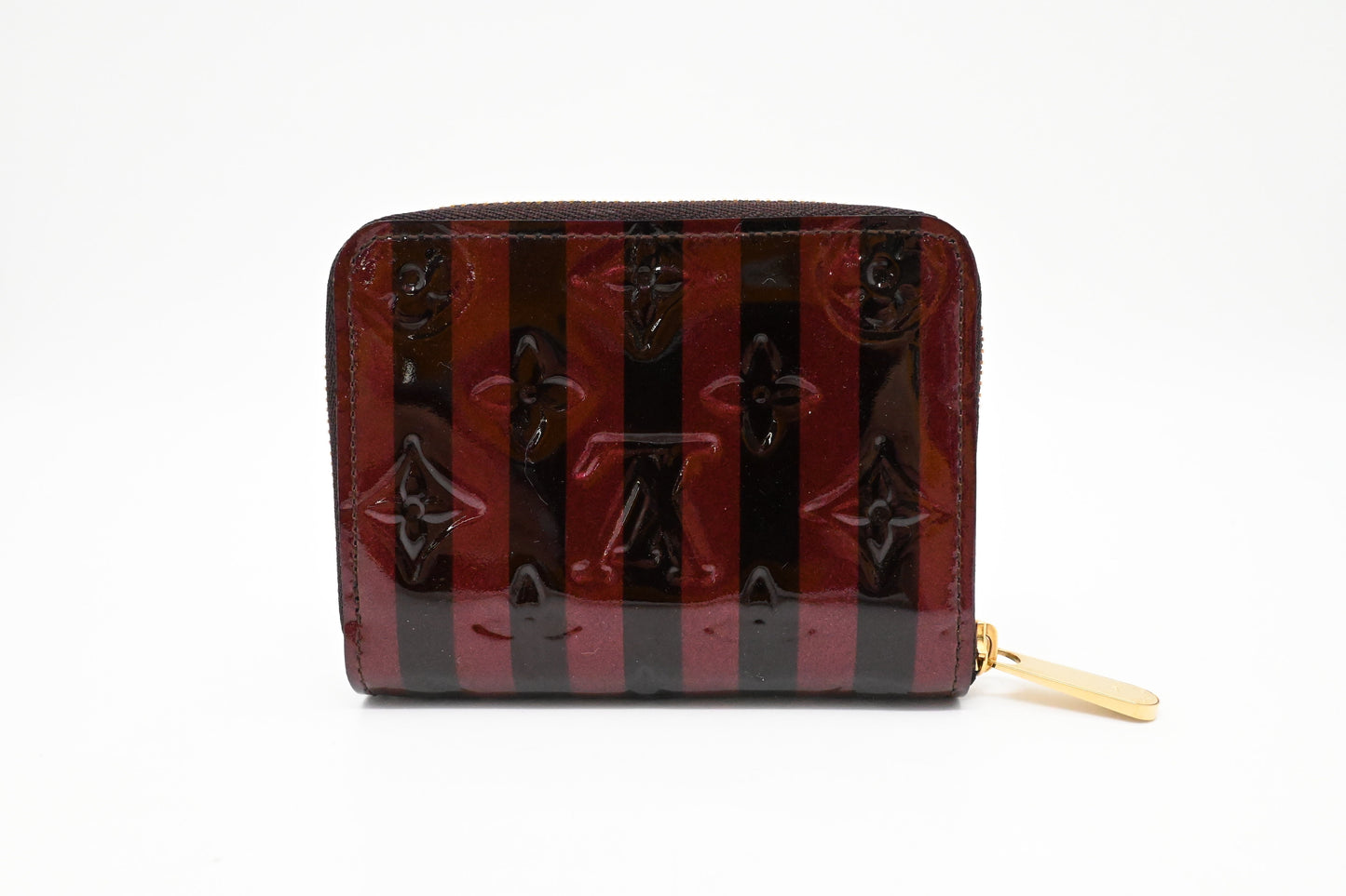 Louis Vuitton Compact Striped Vernis Leather Wallet Case