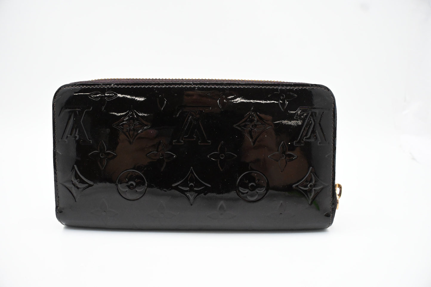 Louis Vuitton Long Zippy Terre d'Ombre Vernis Leather Wallet Case