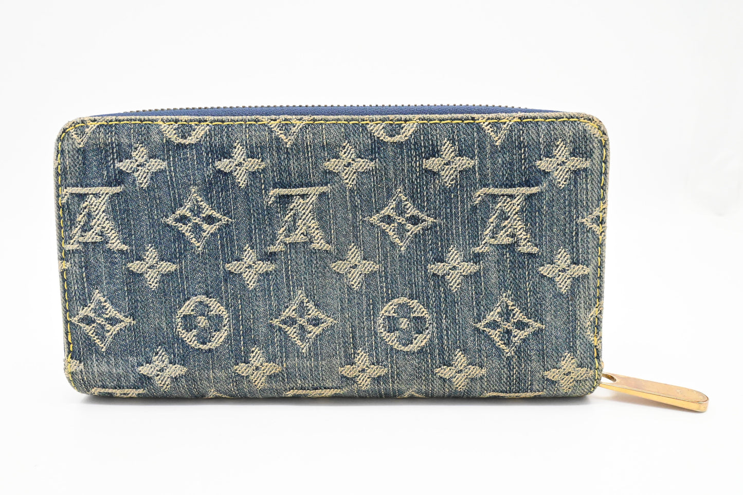 Louis Vuitton Long Zippy Monogram Denim Wallet Case Denim 2