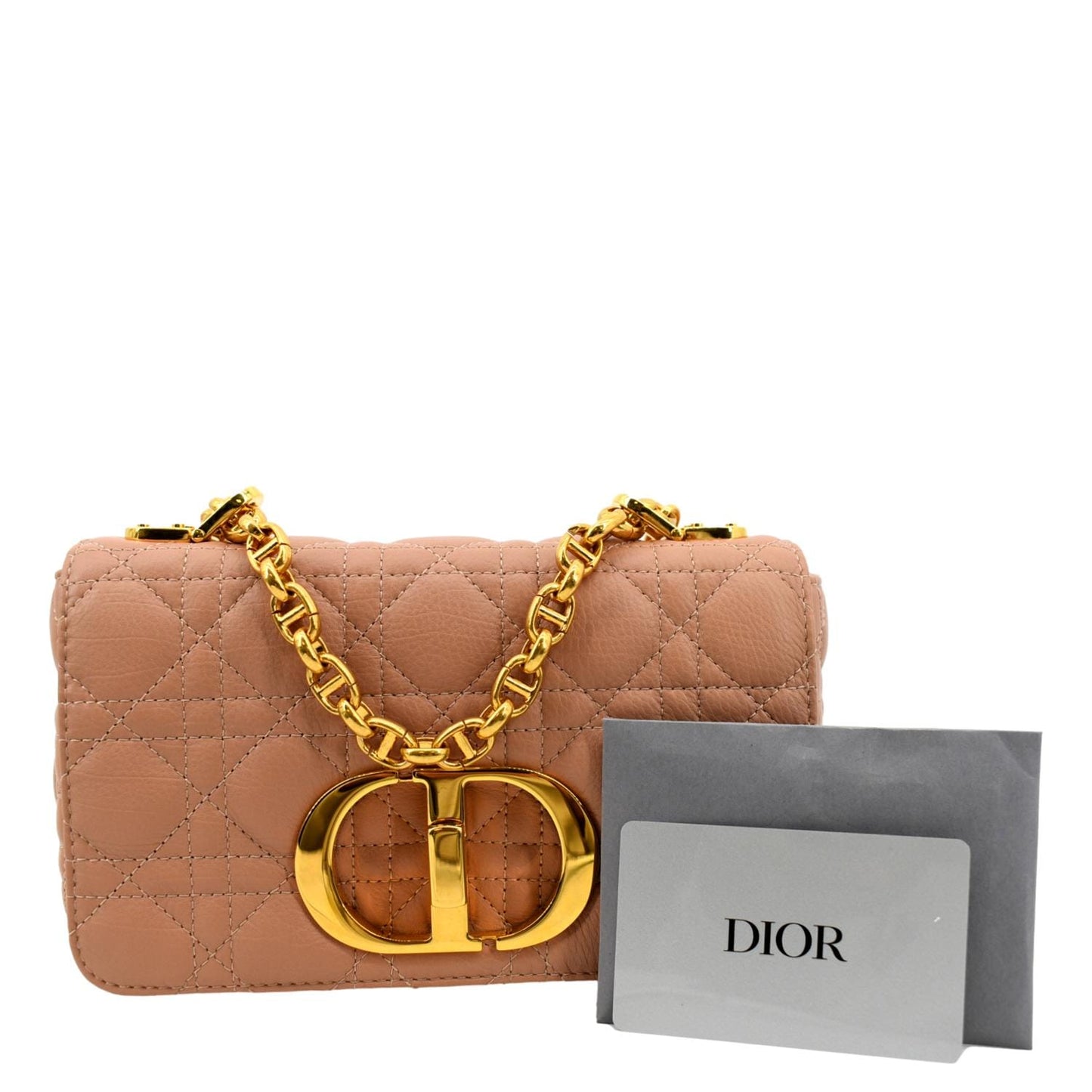 Dior Caro Cannage Calf Shoulder Bag Rose Des Leather Calf Leather