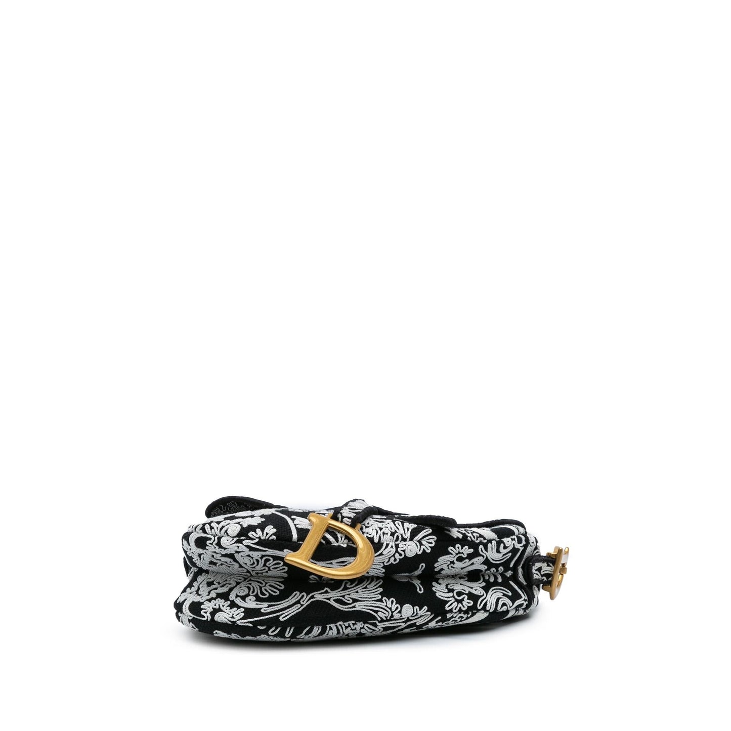 Dior Ornamental Cornely Saddle Bag Canvas Embroidered Shoulder Bag Cornely Saddle Bag