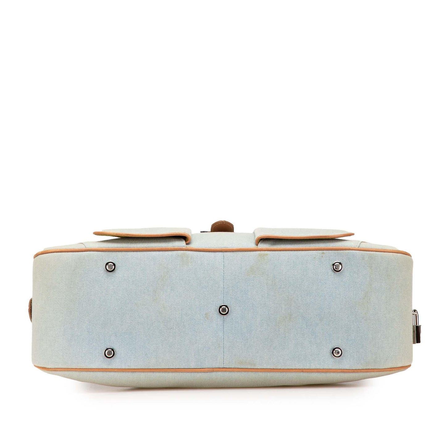 Dior Double Saddle Bowler Bag Denim Satchel Bag