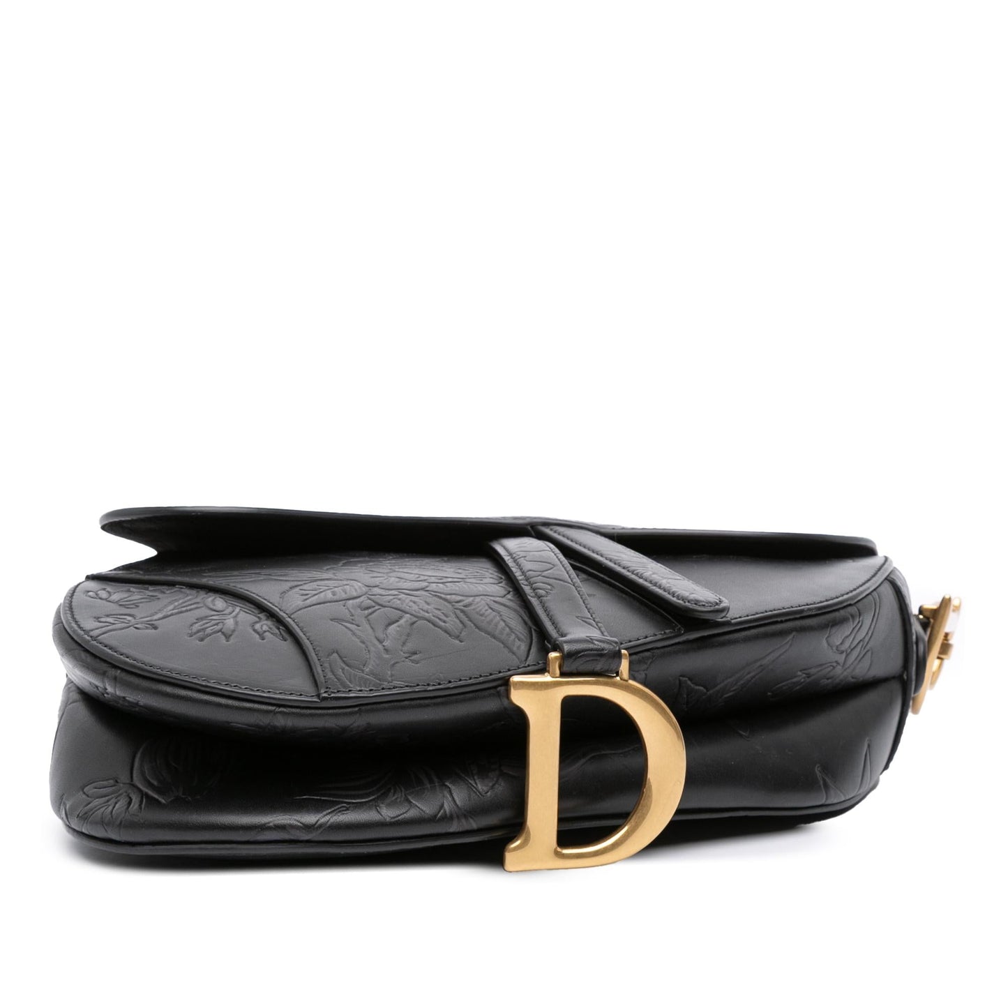 Dior Calfskin Jardin Botanique Saddle Bag Embossed Satchel Bag