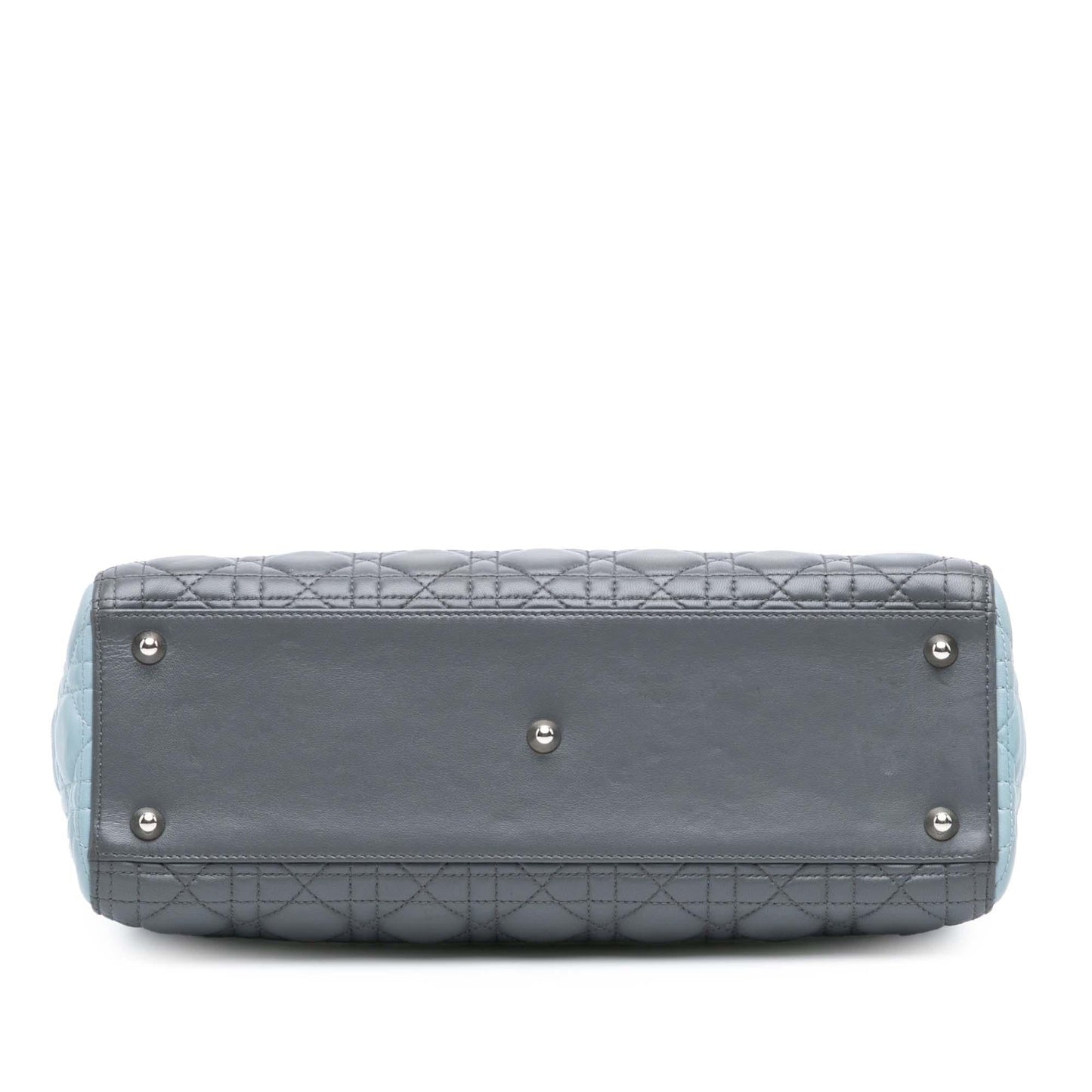 Dior Bicolor Cannage Lady Satchel Bag Lambskin Large