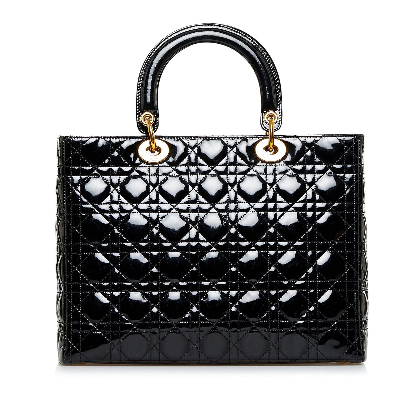 Dior Cannage Lady Shg Podolt Satchel Bag Patent Large